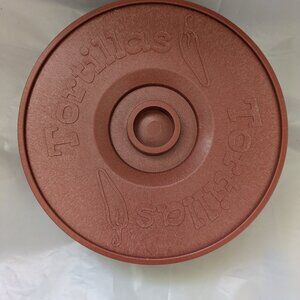 Vintage IMUSA Tortilla Warmer Container 8.5 inch Diameter Orange Red